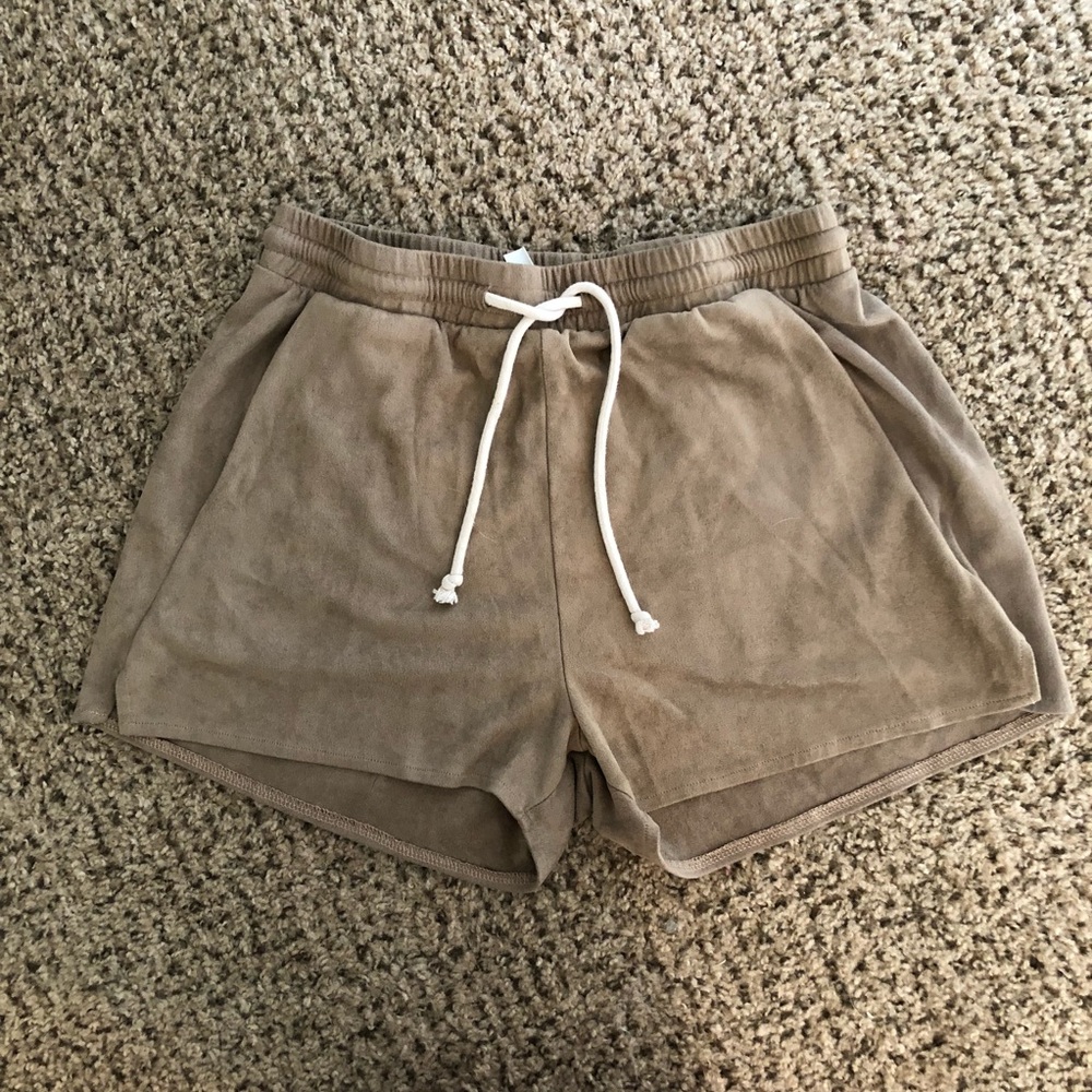 Suede Drawstring Shorts